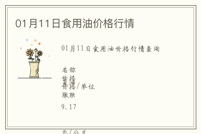 01月11日食用油價格行情