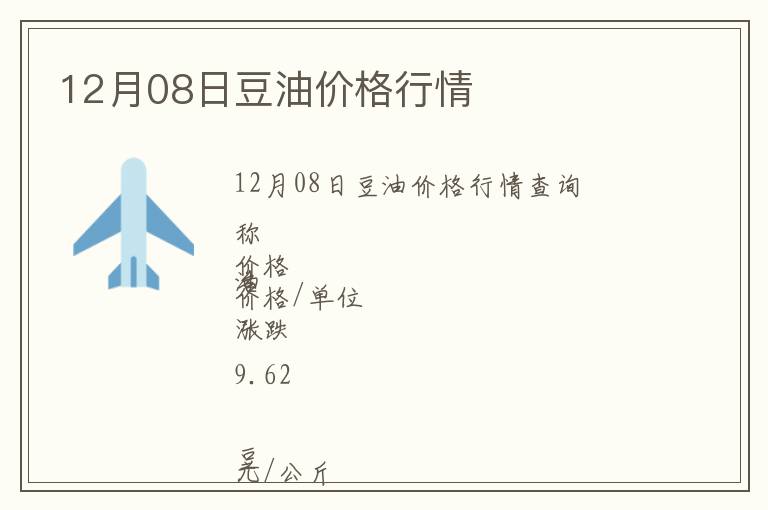12月08日豆油價格行情
