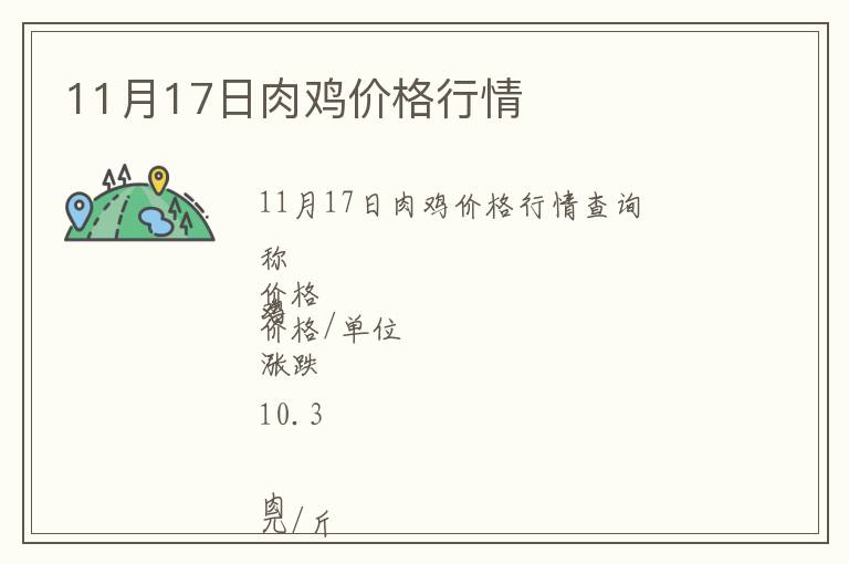 11月17日肉雞價(jià)格行情