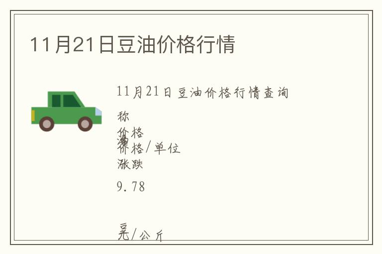 11月21日豆油價格行情