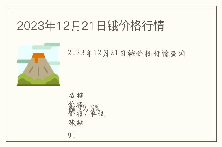 2023年12月21日鋨價(jià)格行情