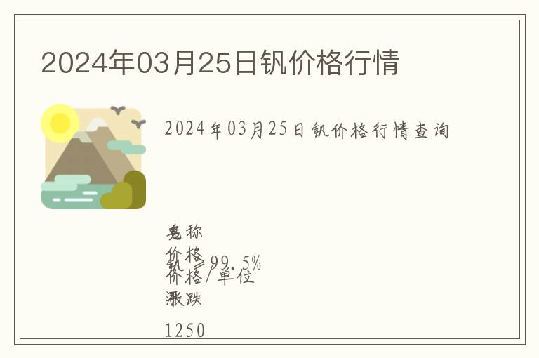 2024年03月25日釩價格行情