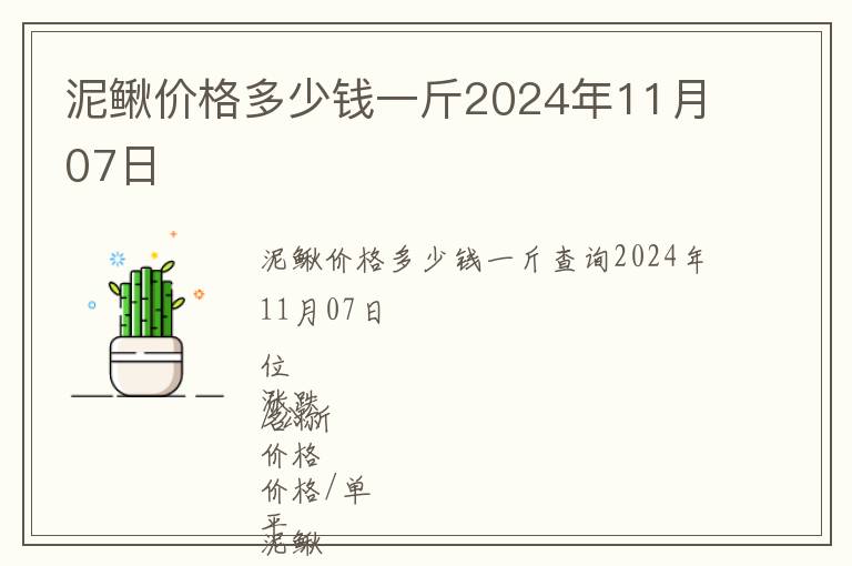 泥鰍價格多少錢一斤2024年11月07日