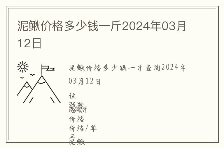 泥鰍價格多少錢一斤2024年03月12日