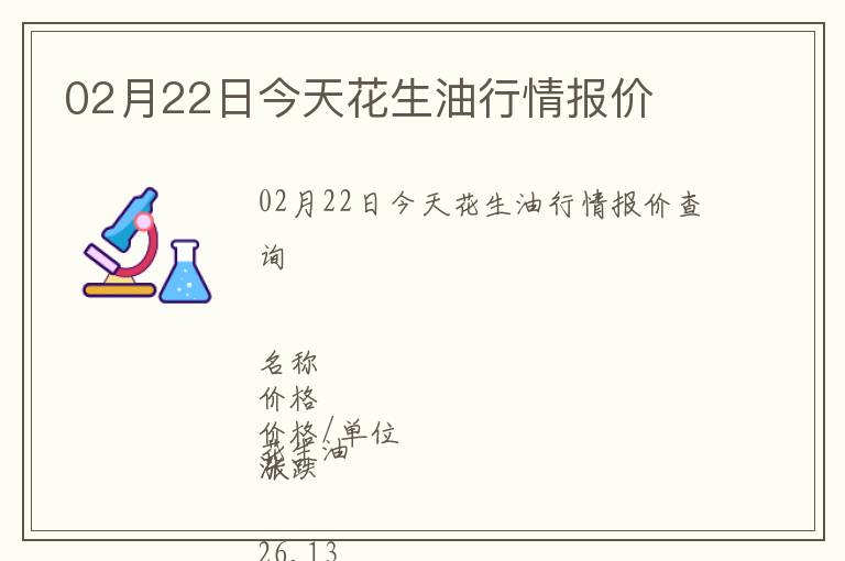 02月22日今天花生油行情報價
