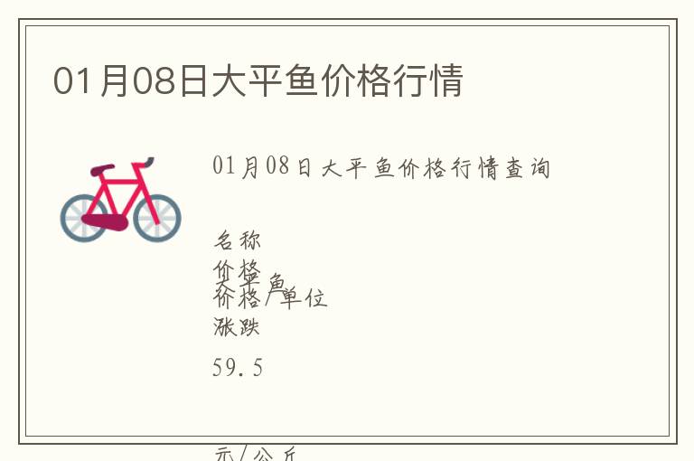 01月08日大平魚價(jià)格行情