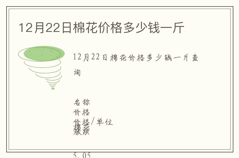 12月22日棉花價(jià)格多少錢一斤
