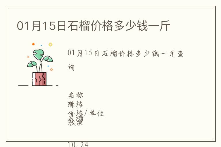 01月15日石榴價格多少錢一斤