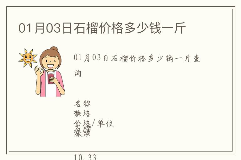 01月03日石榴價格多少錢一斤