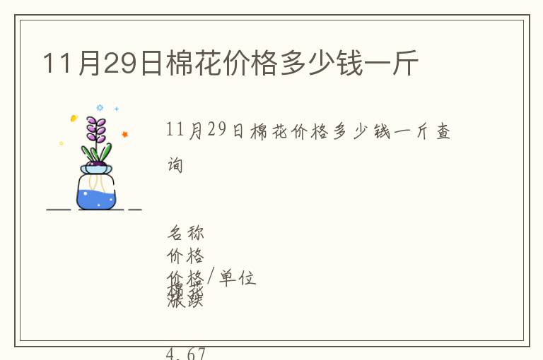 11月29日棉花價格多少錢一斤