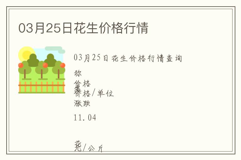 03月25日花生價格行情