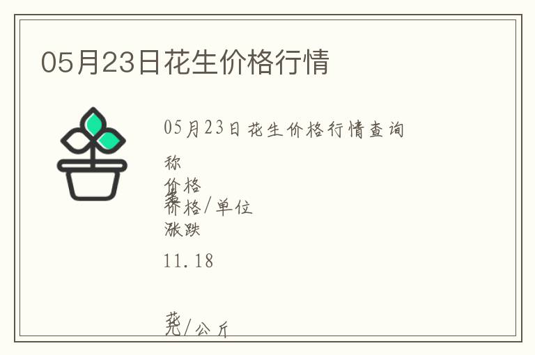 05月23日花生價格行情