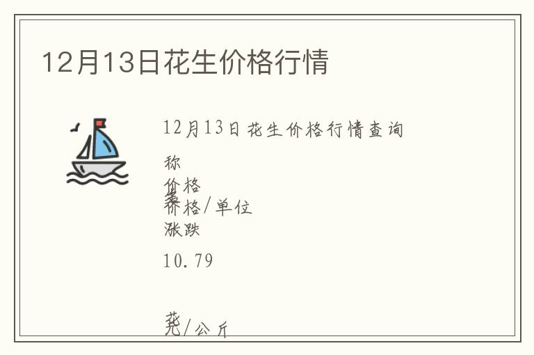 12月13日花生價格行情
