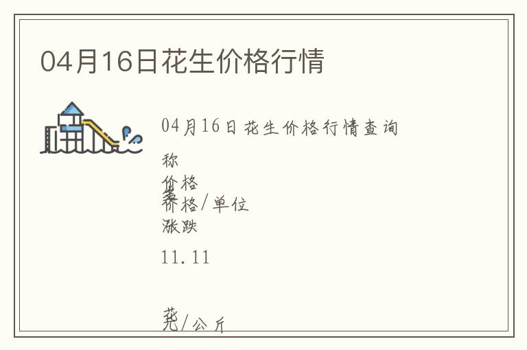 04月16日花生價(jià)格行情