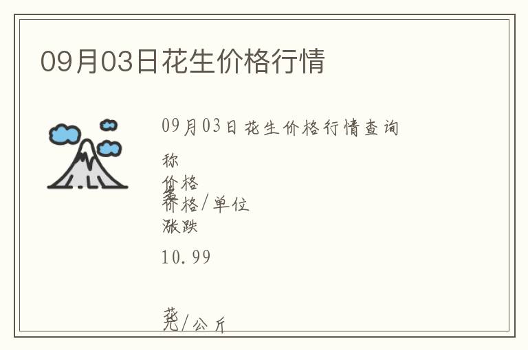 09月03日花生價格行情