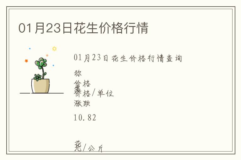 01月23日花生價(jià)格行情