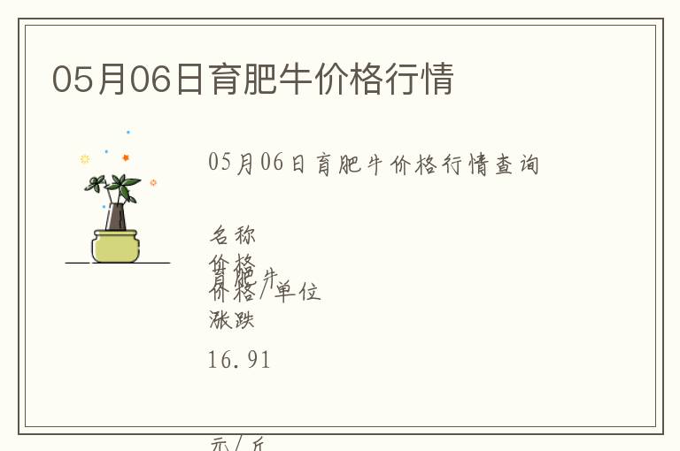 05月06日育肥牛價格行情