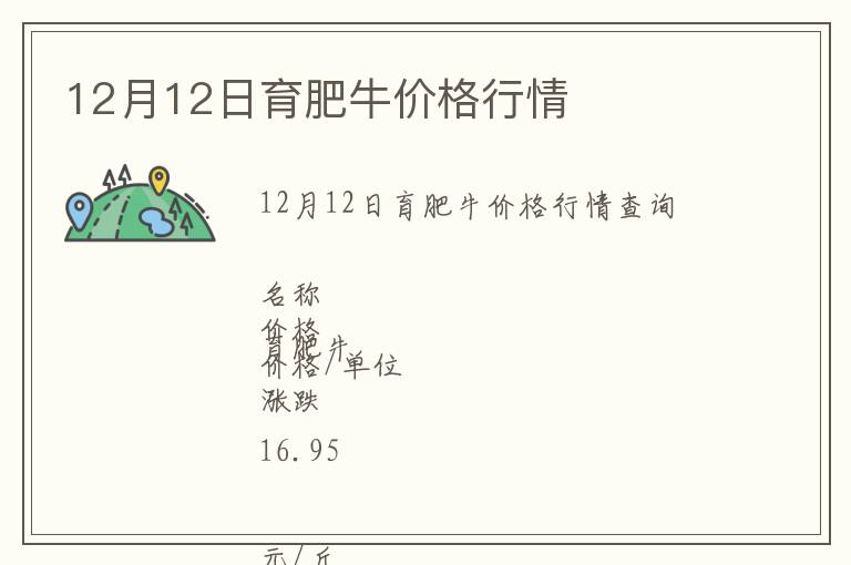 12月12日育肥牛價格行情