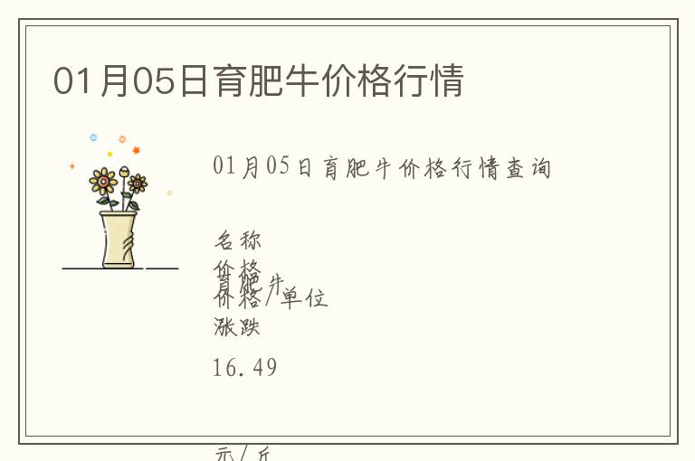 01月05日育肥牛價(jià)格行情