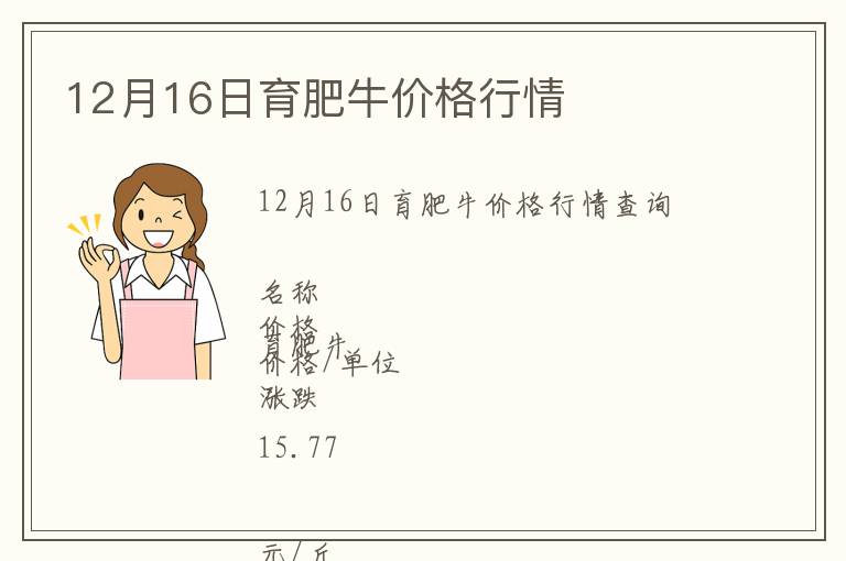 12月16日育肥牛價(jià)格行情