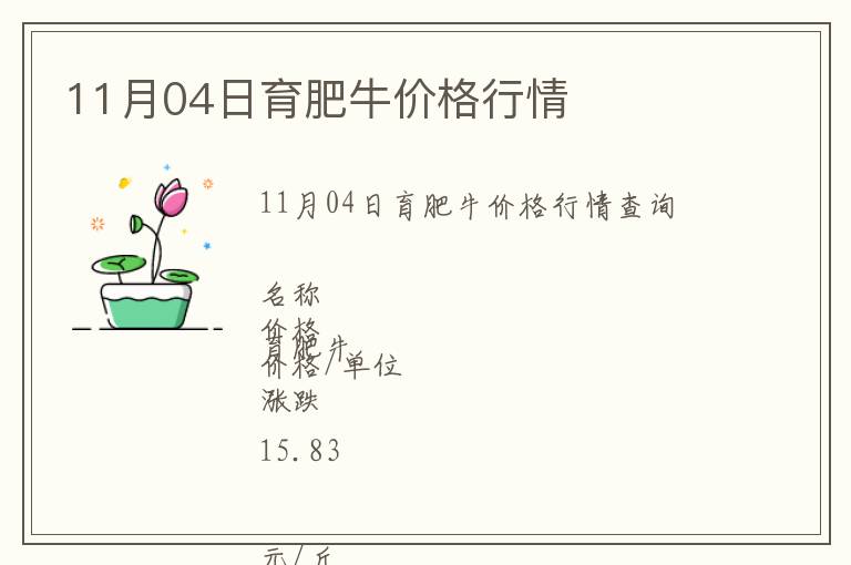 11月04日育肥牛價(jià)格行情