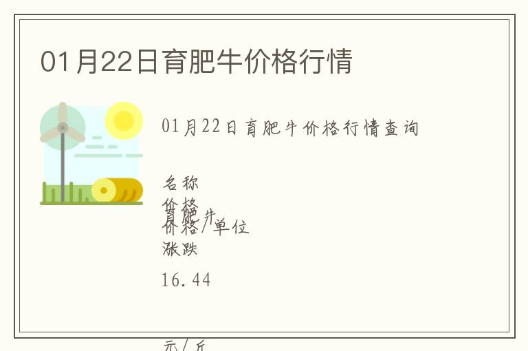 01月22日育肥牛價格行情