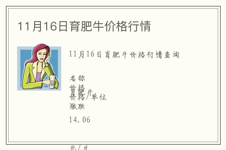 11月16日育肥牛價格行情