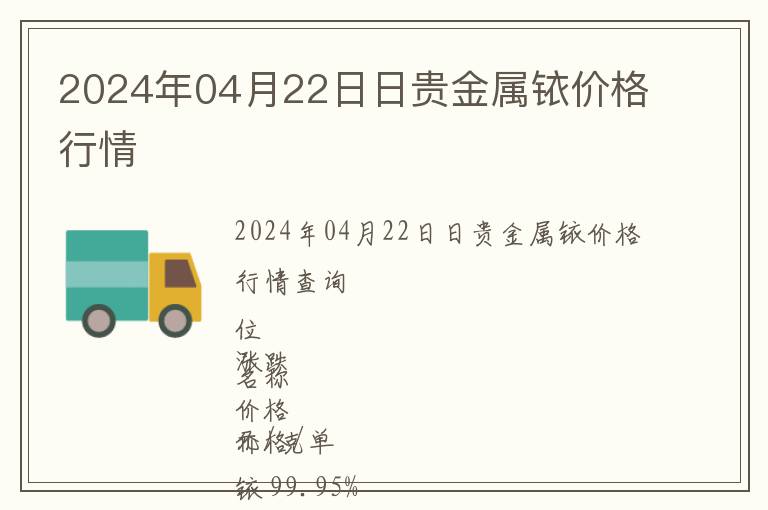 2024年04月22日日貴金屬銥價格行情