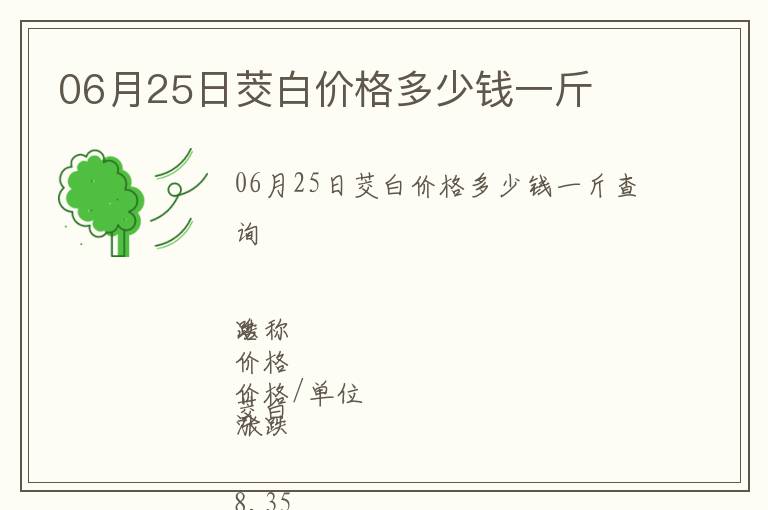 06月25日茭白價格多少錢一斤