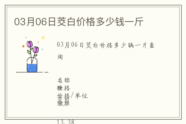 03月06日茭白價格多少錢一斤