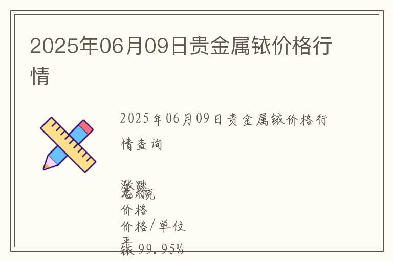 2025年06月09日貴金屬銥價格行情