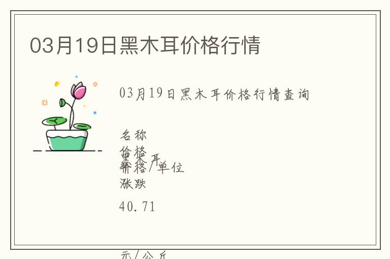 03月19日黑木耳價格行情