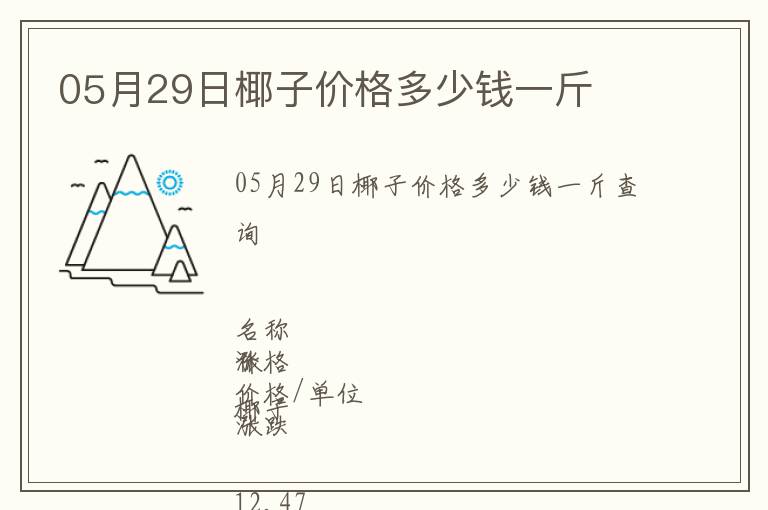 05月29日椰子價格多少錢一斤