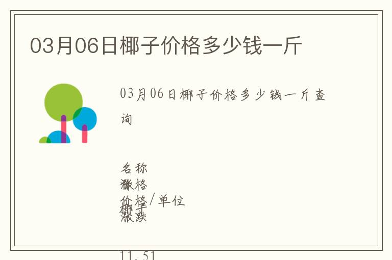 03月06日椰子價(jià)格多少錢一斤