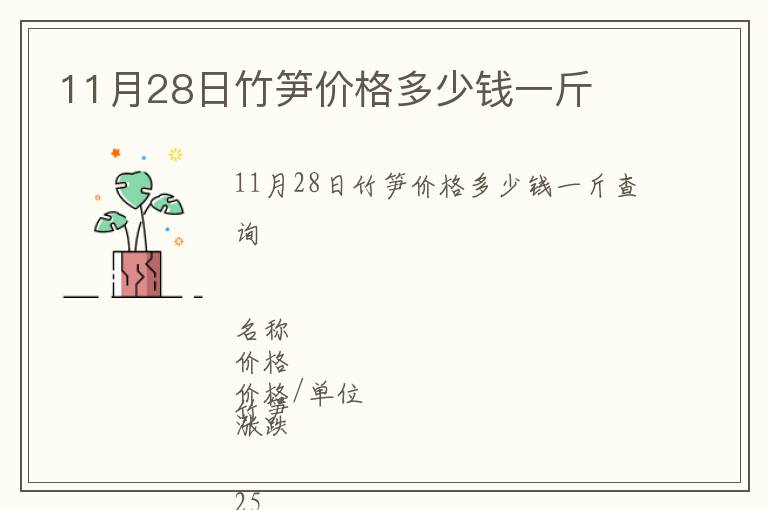 11月28日竹筍價格多少錢一斤