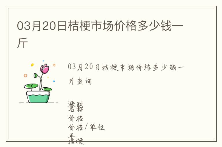 03月20日桔梗市場價格多少錢一斤