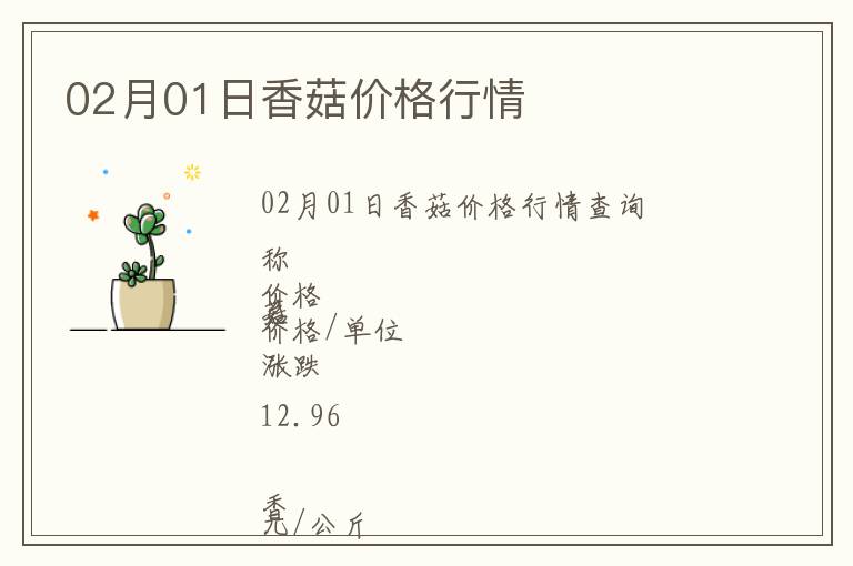 02月01日香菇價格行情