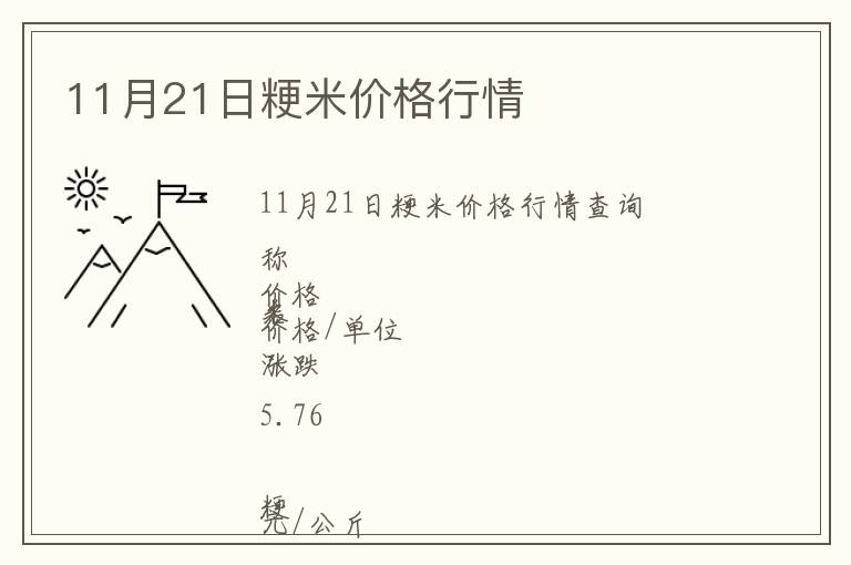 11月21日粳米價格行情