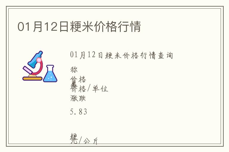 01月12日粳米價格行情