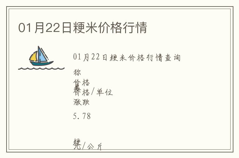 01月22日粳米價(jià)格行情