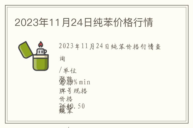 2023年11月24日純苯價格行情