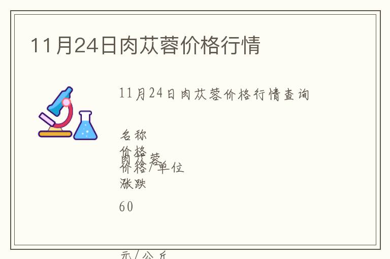 11月24日肉蓯蓉價格行情