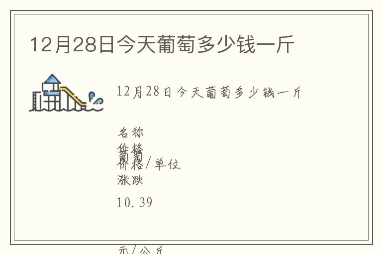 12月28日今天葡萄多少錢一斤