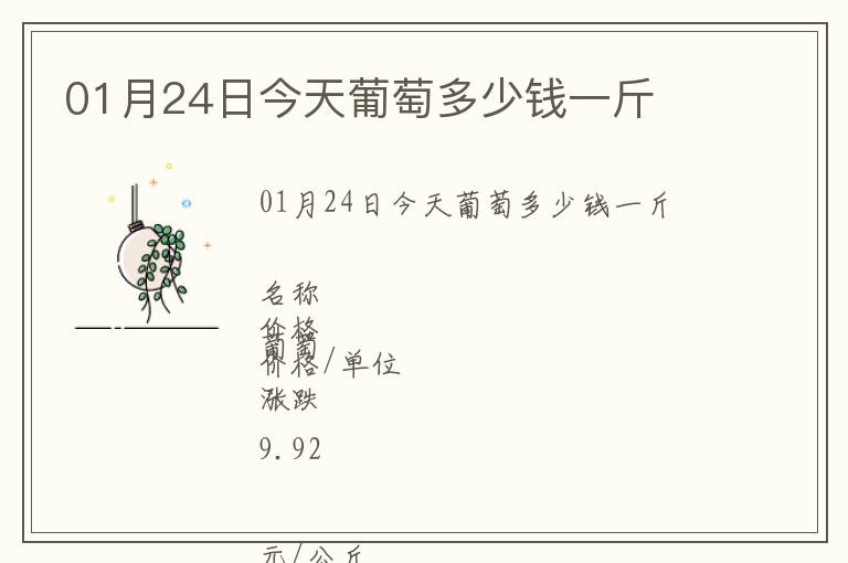 01月24日今天葡萄多少錢(qián)一斤