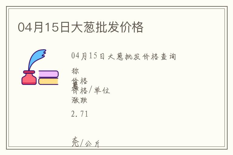 04月15日大蔥批發(fā)價格