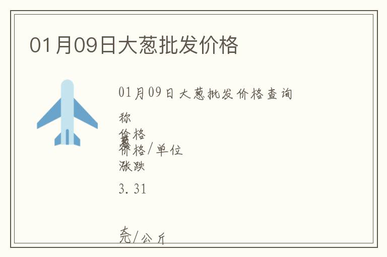 01月09日大蔥批發價格