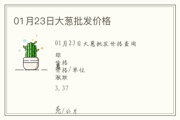 01月23日大蔥批發(fā)價(jià)格