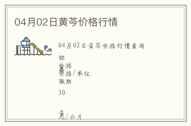 04月02日黃芩價(jià)格行情