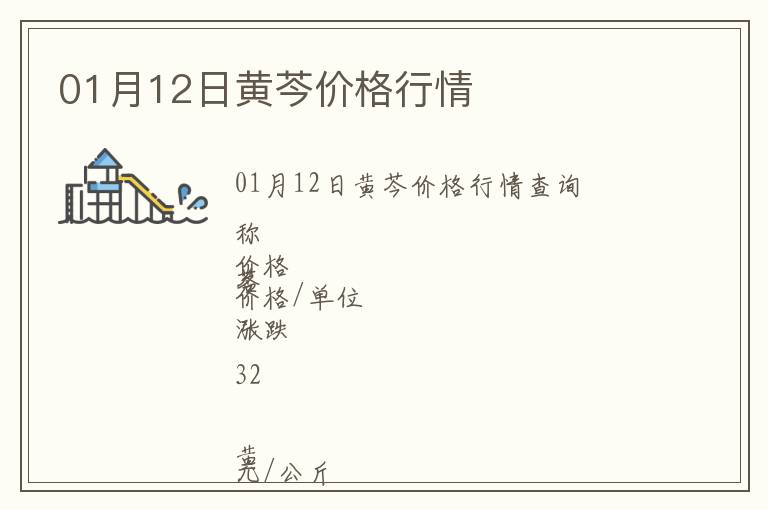 01月12日黃芩價(jià)格行情