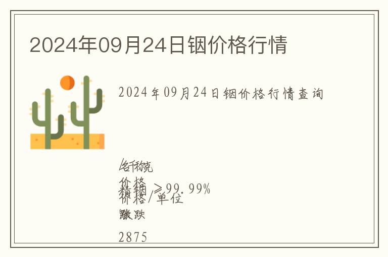 2024年09月24日銦價格行情